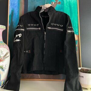 Vintage Criminal Damage Dark Jacket Gothic Coat Womens Cyberpunk Size L